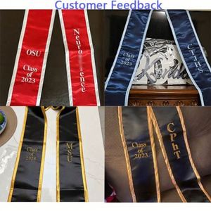 Estola de Graduación Personalizada 2024, Diseño Exclusivo, Material de Poliéster Satinado de Seda, Bordado, Regalo para Ceremonia de Graduación - Product Image 2