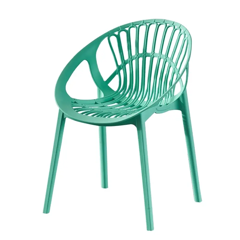 Ucuz fiyat açık Cafe istiflenebilir renkli plastik kol dayama yemek masası sandalyesi Modern Silla mavi yeşil kahve sandalyesi