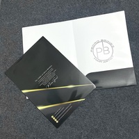 Fabrication de pochette de présentation brillante en papier couché avec logo pour impression offset personnalisée avec pochettes