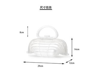 Bolso de mano transparente con diseño bohemio y decoración de cuentas para mujer, bonito bolso de mano con asa de plástico y correa de cadena, ligero - Product Image 1