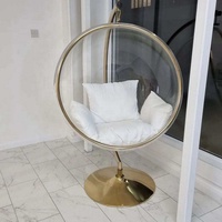 Filet pivotant à double tête, filet transparent avec boule de verre rouge, nid d'oiseau, panier suspendu d'intérieur, chaise à bulles