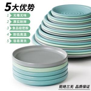 Xiangyuan <b>melamine</b> round commercial restaurant <b>plates</b>, imitation porcelain plastic hot pot <b>plates</b>, cold dish <b>plates</b>, tableware - Product Image 2