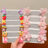 Pince à cheveux pour enfants très tendance, avec nœud floral en métal, peigne invisible pour l'arrière de la tête, accessoires pour filles