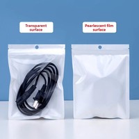 Sacs refermables en plastique OPP/CPP colorés avec fermeture éclair, face transparente mate et trou de suspension pour emballage de boucles d'oreilles