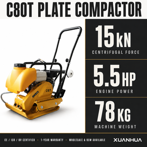 Compacteur à plaques diesel XUANHUA 15-30KN, compacteur <span class=keywords><strong>de</strong></span> sol vibrant robuste 5,5-9HP, compacteur à plaques avant pour asphalte, sable et routes - Product Image 2