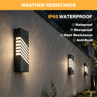 BOHONG Applique murale LED carrée populaire et durable pour jardin paysager, en acier inoxydable 304, effet marbre, étanche IP65, 8W, garantie 5 ans pour l'extérieur