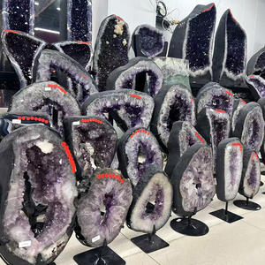 Vente en gros pendentif tranche géode améthyste naturelle pierres de guérison améthyste grappe géode cathédrale pour la décoration de la maison - Product Image 4