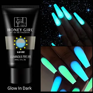 HONEY GIRL 30ml Extended Length To Rapidly Extend Poly Gel Nail Polish Glow In Dark Night Light