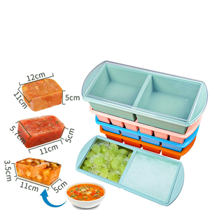 Bandejas congeladoras de silicona con tapa Contenedores congeladores de silicona de fácil liberación Moldes congeladores de sopa Congelar y almacenar sopa - Product Image 1