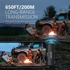 USD232 ücretsiz gemi BO YA BY-V4U kablosuz yaka mikrofonu iPhone Android telefon PC için YouTube Video kayıt Vlog - Product Image 6