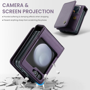 Étui de téléphone portable CaseMe pour <span class=keywords><strong>Samsung</strong></span> <span class=keywords><strong>Galaxy</strong></span> Z <span class=keywords><strong>Flip</strong></span> 5 Étui de protection RFID en cuir pour téléphone portable et poignet pour <span class=keywords><strong>Samsung</strong></span> Z <span class=keywords><strong>Flip</strong></span> 5 - Product Image 5