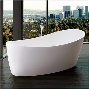 Baignoire autoportante ovale en acrylique blanche moderne pour salle de bain - Product Image 2