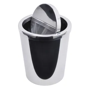 5L di vibrazione in acciaio inox top rotative spazzatura bin dust bin indoor spazzatura può oscillare coperchio della spazzatura bidone dei rifiuti