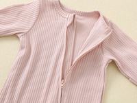 Combinaison pour bébé nouveau-né RTS, automne, 0-3 mois, fermeture éclair bidirectionnelle, pyjama à manches longues, uni, body à pieds