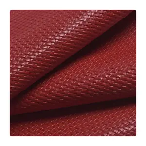 Straw Mat Woven Lattice Pattern Embossed Pvc Artificial Leather Handbag Luggage Shoe Material Leather