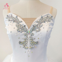 Costume de tutu de ballet romantique long R0186 White Swan, tutu de ballet professionnel