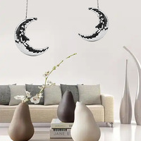 Décoration suspendue en forme de croissant de lune rétro disco en mousse écologique de haute qualité, fabriquée à la main, moderne, réfléchissante pour les fêtes