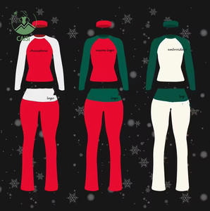 طقم ملابس نسائي جديد لعيد الميلاد مكون من قطعتين، قمصان بألوان متباينة وبنطلون واسع، طقم ملابس منزلية للنساء - Product Image 1