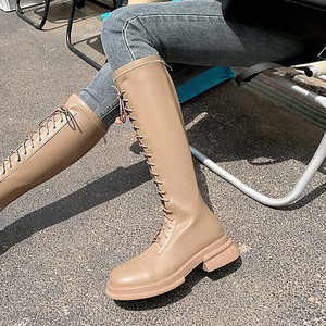 Cialisa sonbahar kış diz yüksek çizmeler düz <span class=keywords><strong>Strappy</strong></span> platformu tıknaz topuklar kalın tabanlı kadın çizmeler kadın ayakkabıları 2022 - Product Image 5