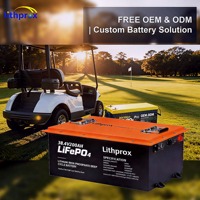 Batterie LiFePO4 rechargeable 38,4V 200Ah Grade A 6000 Deep Cycle pour voiturette de golf avec BMS intelligent Bluetooth, borne M8, CE RoHS IP67, OEM ODM