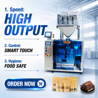 Machine d'emballage verticale automatique pour sachets Doypack préformés, haute capacité, commande tactile intelligente, multifonctionnelle et adaptée aux produits alimentaires
