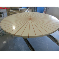 Nouvelle conception de table de salon ronde polie, table à manger moderne en Corian, surface solide
