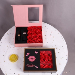 Son môi Bộ Quà Tặng hộp Lip Gloss 2 mét Độ dày hiện đại sang trọng cứng nhắc hộp có thể tái chế Rose Flower Quà Tặng Đóng gói 4 ~ 7 ngày chấp nhận - Product Image 2