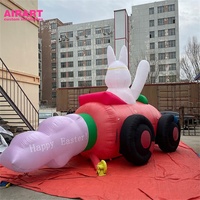 Décoration de voiture en forme de carotte, lapins gonflables de dessin animé pour Pâques