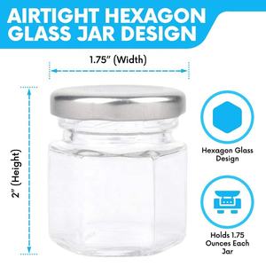 Set di 15 Barattoli Magnetici per Spezie, Contenitori Esagonali <span class=keywords><strong>in</strong></span> <span class=keywords><strong>Vetro</strong></span> Ermetici <span class=keywords><strong>con</strong></span> Coperchi Magnetici, Ideali per Frigorifero, Paraschizzi e Altro - Product Image 2