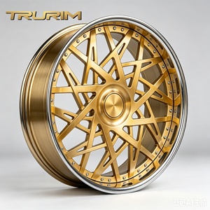 Cerchi in Lega Forgiati Trurim Oro Rosa a <span class=keywords><strong>100</strong></span> Razze con Incrocio a X e Canale Profondo, 15-16 Pollici 5x120.65 per Mercedes W205 C63 CLS Classic AMG - Product Image 2