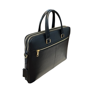 Porte-documents pour homme en cuir véritable de qualité supérieure – Doté d'une élégante et raffinée boucle dorée en cuir de vachette avec fermeture éclair - Product Image 6