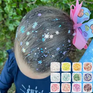 Khay Hot Sale Kinderen Diy Nail Art Glitter Cosmet Bodi Face Gel Shimmer Oogschaduw Cosmetisch Haar Glitter Set