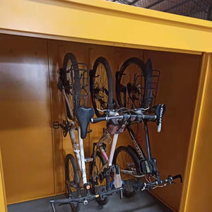 Casier de rangement pour vélos moderne, extérieur, étanche, en acier et en métal, serrure verticale d'armoire à vélo à double porte pour l'école, la salle à manger et la cuisine - Product Image 1