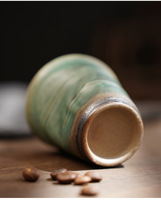 Tasse à café en céramique de 90 ml au design antique, émaillée au four, de forme irrégulière / Tasse à expresso en terre cuite / Tasse à latte en grès brut