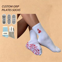 Chaussettes de Pilates antidérapantes en coton de haute qualité POPSOX, chaussettes de yoga professionnelles, logo personnalisé, taille unique, pour femmes, Kaos Kaki