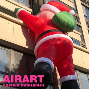 Mascotte Gigante di Babbo <span class=keywords><strong>Natale</strong></span> Arrampicatore per <span class=keywords><strong>Natale</strong></span>, Pallone Gonfiabile Durevole da Parete per Supermercati - Product Image 2