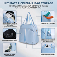 Sac de raquette de padel et de pickleball personnalisé avec logo, design chic multifonctionnel, durable, résistant à l'eau, en polyester léger et de haute qualité