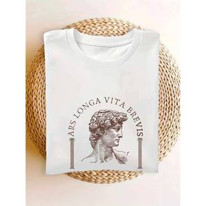 เสื้อผู้หญิงดีไซน์ใหม่สวยหรู <span class=keywords><strong>ARS</strong></span> <span class=keywords><strong>LONGA</strong></span> <span class=keywords><strong>VITA</strong></span> <span class=keywords><strong>BREVIS</strong></span> เสื้อสปอร์ตพิมพ์ลายตัวอักษร ระบายอากาศได้ดี คอกลม เสื้อยืดฤดูใบไม้ผลิ/ฤดูร้อน ผ้ายืด/ผ้าฝ้าย - Product Image 1