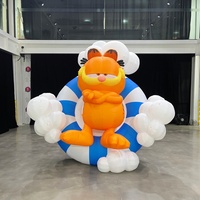 Chat géant gonflable personnalisé, personnage de dessin animé gonflable, mascotte de dessin animé gonflable en tissu Oxford, modèle de personnage de dessin animé gonflable