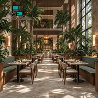 Ensemble de banquettes de restaurant personnalisables en cuir vert rembourré, table à manger en pierre frittée, chaises de restaurant, OEM ODM, vente en gros