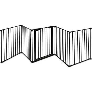 Barrière de sécurité pour bébé pliable et rétractable autoportante certifiée, <span class=keywords><strong>8</strong></span> panneaux, acier de haute qualité, pour les escaliers, les aires de jeux, les toilettes - Product Image 3