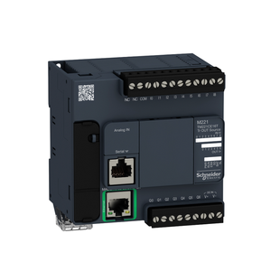 TM221CE16T وحدة تحكم منطقية قابلة للبرمجة من شنايدر، جديدة 100% وأصلية، موديل M221، 16 مدخل/مخرج، 9 مداخل رقمية، 7 مخارج رقمية، ترانزستور PNP، إيثرنت - Product Image 1