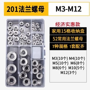Tianzhuo Hardware Flange Nuts M4 M24 Hex Stainless Steel With Toothed Edges And Washers Mixed Pack - Product Image 4