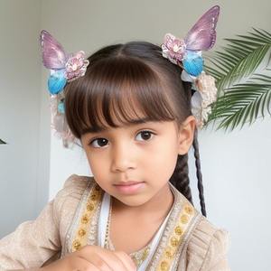 ใหม่ปิ่นปักผมรูปผีเสื้อแสนหวานแบบเกาหลีสำหรับเด็กผู้หญิงกิ๊บติดผมประดับมุกดอกไม้พู่ห้อยน่า<span class=keywords><strong>รัก</strong></span>สำหรับตกแต่ง - Product Image 4