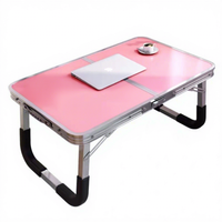 Table de lit pliable pour ordinateur portable, réglable en hauteur, portable, avec plateau en aluminium pour le travail, la lecture, le petit-déjeuner et le camping