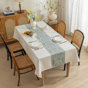 <span class=keywords><strong>Mantel</strong></span> Moderno y Elegante para Restaurante, Decorativo para el Hogar, con Diseño Floral Exótico, Resistente al Aceite, de Poliéster Jacquard, Algodón y Lino - Product Image 1