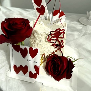 Decoraciones de Pastel para el Día de San Valentín con Miel y Dulzura, Tarjetas Acrílicas en Forma de Corazón, Adornos para Pastel para Decoración de Fiestas de Boda - Product Image 2