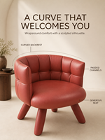 Fauteuil d'appoint moderne rembourré en cuir pleine fleur ou tissu, fabrication directe usine OEM ODM, idéal pour salon et chambre à coucher