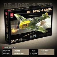 Vente flash - Modèle réduit de l'avion de chasse allemand de la Seconde Guerre mondiale Messerschmitt Bf-109e-4 Emil 1:32 - Kit éducatif en plastique - Ensemble de blocs de construction