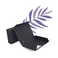 Boîte rigide rectangulaire noire magnétique de qualité supérieure avec insert en mousse EVA, biodégradable, laminée mate, logo personnalisé pour les occasions spéciales